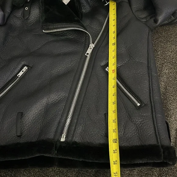 ZARA DOUBLE-FACED JACKET Moto Style Front zip pockets. metal buckles. - Picture 16 of 16